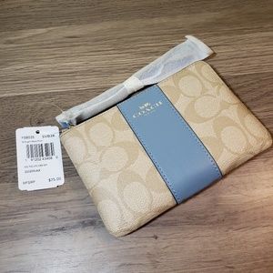 Authentic Coach Corner Zip Wristlet